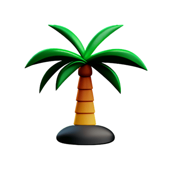Palm tree 3d rendering icon illustration png