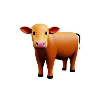 cow 3d rendering icon illustration png
