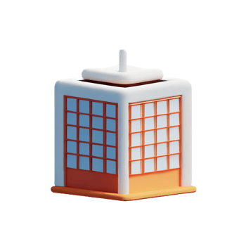 building 3d rendering icon illustration png