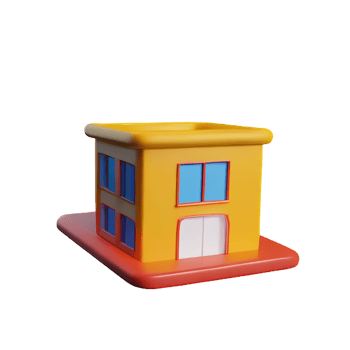 building 3d rendering icon illustration png