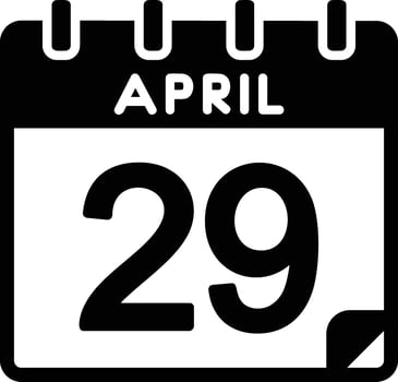 29 April Glyph Icon vector