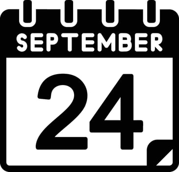 24 September Glyph Icon vector
