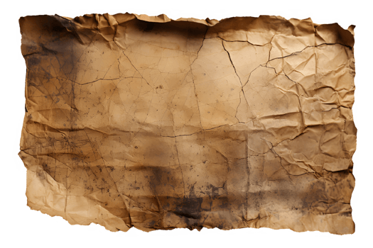 shabby and torn old paper isolated on transparent background ,torn old paper cut out png ,generative ai