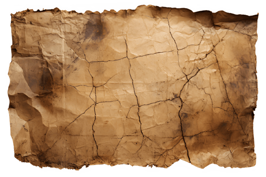 shabby and torn old paper isolated on transparent background ,torn old paper cut out png ,generative ai