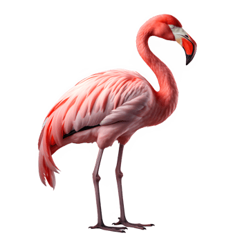 pink flamingo bird isolated on transparent background ,exotic flamingo cut out png ,generative ai