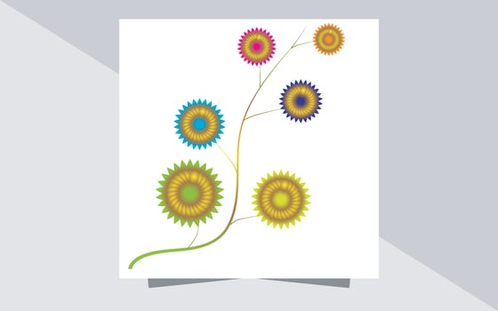 flower pattern design, vector sunflower design