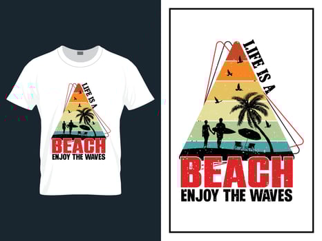 Summer time beach t-shirt design vector illustration, Vector summer day t shirt design