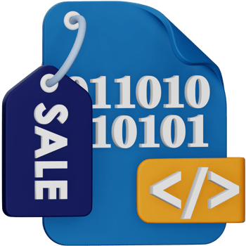 Sale binary code 3d rendering isometric icon. png