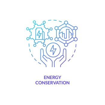 Gradient energy conservation concept, isolated vector, thin line icon representing carbon border adjustment. vector
