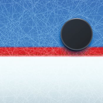 hockey puck on line vector