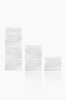 white paper stack reflection set vector