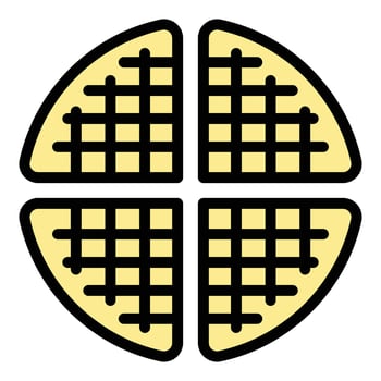 Round waffle icon vector flat