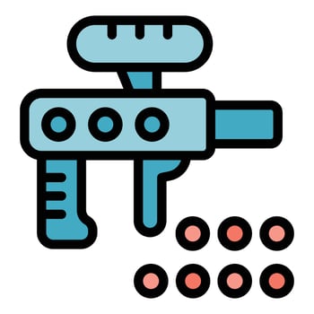 Paintball gun icon vector flat