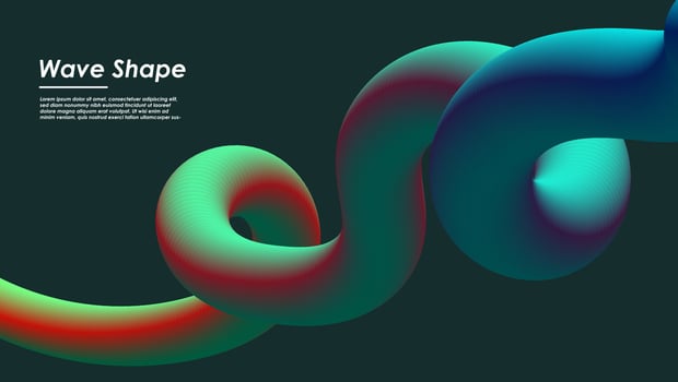 Wavy shape with gradient colors. Vector illustration