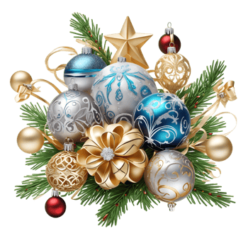 Christmas Decoration Ornament, Happy Christmas Design , Generative AI png