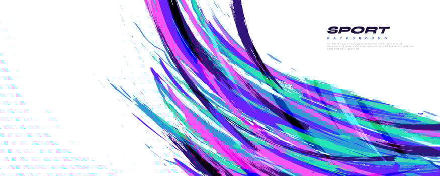 Abstract and Colorful Brush Background. Brush Stroke Illustration for Banner, Poster, or Sports Background. Scratch and Texture Elements For Design vector