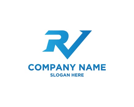 Initial Letter RV Logo Design Simple Vector Template.