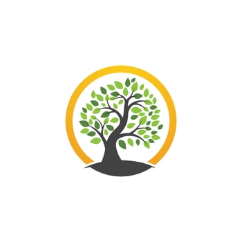 Logos of green Tree leaf ecology vector