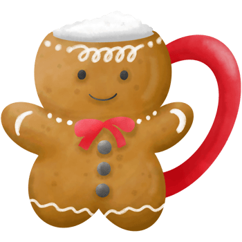 Christmas gingerbread cup png