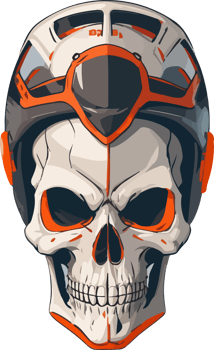 Skull Head with Helmet Mascot Logo with AI Generative png