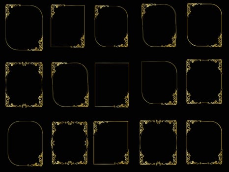 Golden vintage ornament frame. Decorative border frames, elegant vintage frame and wedding ornaments. vector