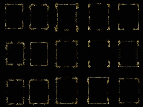 Golden vintage ornament frame. Decorative border frames, elegant vintage frame and wedding ornaments. vector