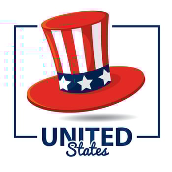 Isolated traditional hat with stripes and star shapes United States Vector