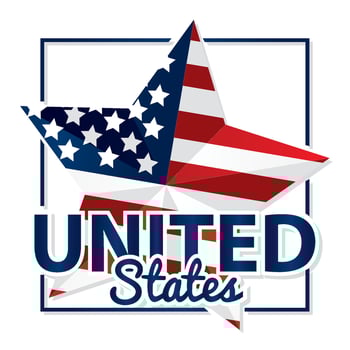 Isolated star shape with the flag of United States Vector