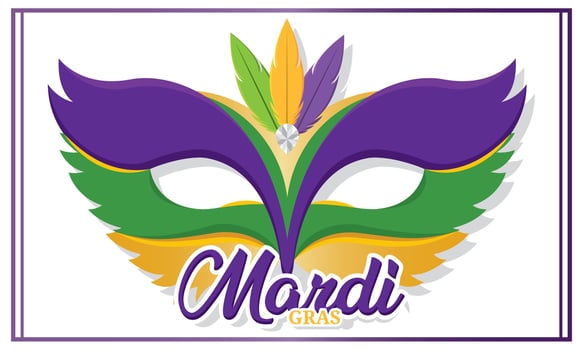 Isolated mardi gras festival mask Horizontal poster Vector
