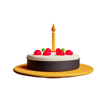 Birthday cake 3d rendering icon illustration png