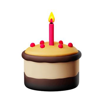 Birthday cake 3d rendering icon illustration png
