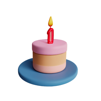 Birthday cake 3d rendering icon illustration png