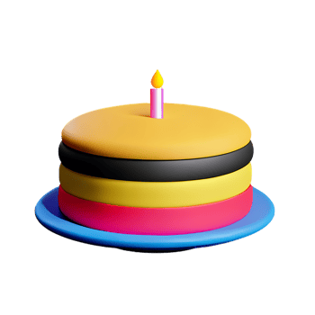 Birthday cake 3d rendering icon illustration png