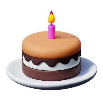 Birthday cake 3d rendering icon illustration png