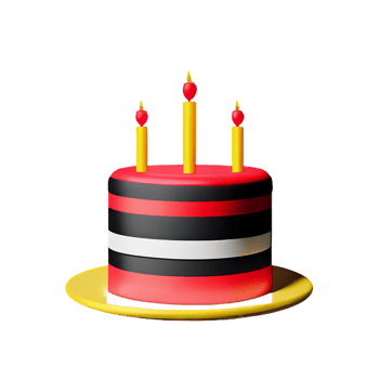 Birthday cake 3d rendering icon illustration png