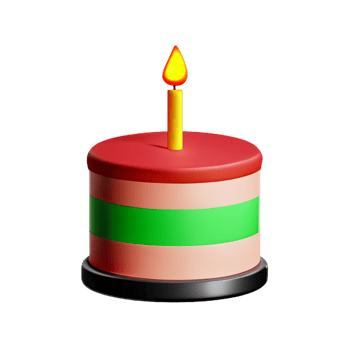 Birthday cake 3d rendering icon illustration png