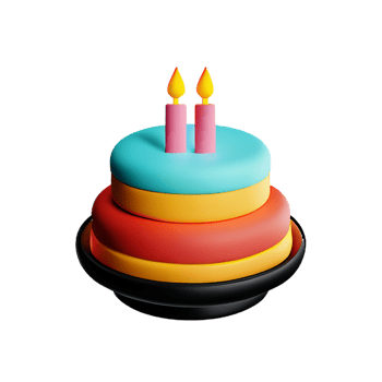 Birthday cake 3d rendering icon illustration png