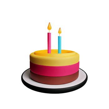 Birthday cake 3d rendering icon illustration png
