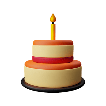 Birthday cake 3d rendering icon illustration png