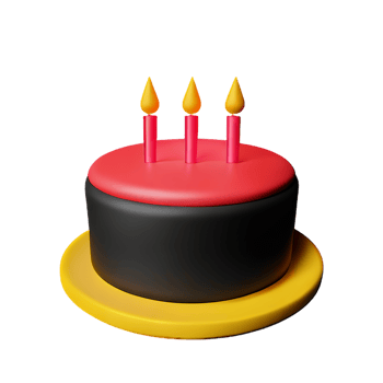 Birthday cake 3d rendering icon illustration png