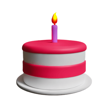 Birthday cake 3d rendering icon illustration png