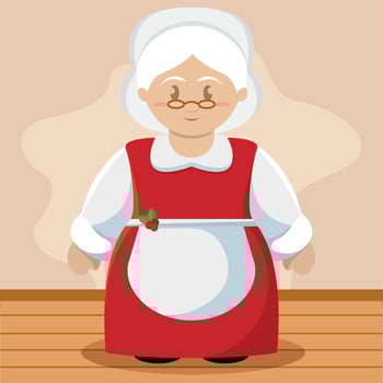 Isolated cute miss claus christmas character Vector