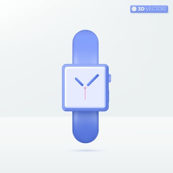 Smart watch icon symbols. Heartbeat check, Wearable Health and Fitness Tracker Devices, Real life in the digital age concept. 3D vector isolated illustration design. Cartoon pastel Minimal style.
