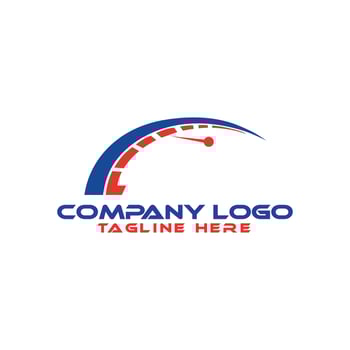 Speed rpm, speedometer driver race logo design template vector