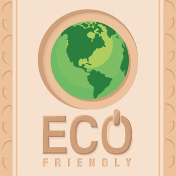 Isolated green earth planet Eco friendly Vector