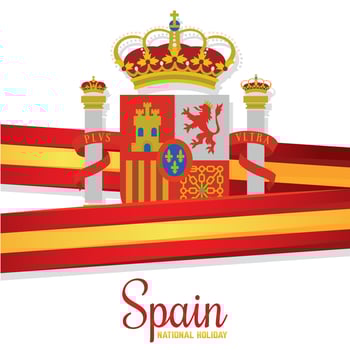 Spain background with its flag and shield Vector