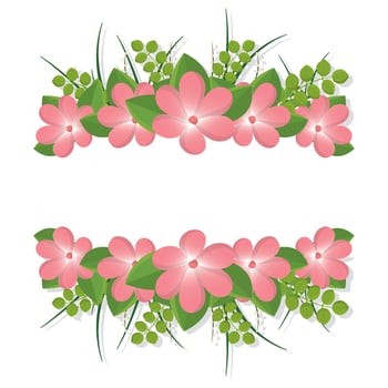 Isolated colored empty floral banner Vector