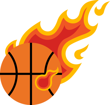 basketball flying fire ball icon png