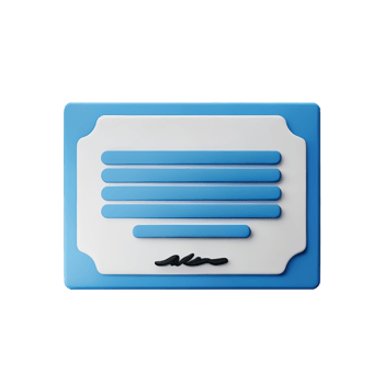 certificate 3d rendering icon illustration png