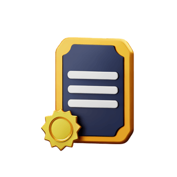 certificate 3d rendering icon illustration png